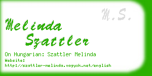 melinda szattler business card